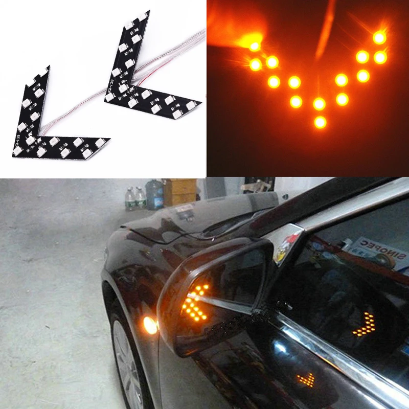 2x Yellow 14SMD LED Arrow Panel Car Rear View Mirror Indicator Turn Signal Light DC12V Car Brake Lights 5.5*4cm
2x Yellow 14SMD LED Arrow Panel Car Rear View Mirror Indicator Turn Signal Light DC12V Car Brake Lights 5.5*4cm