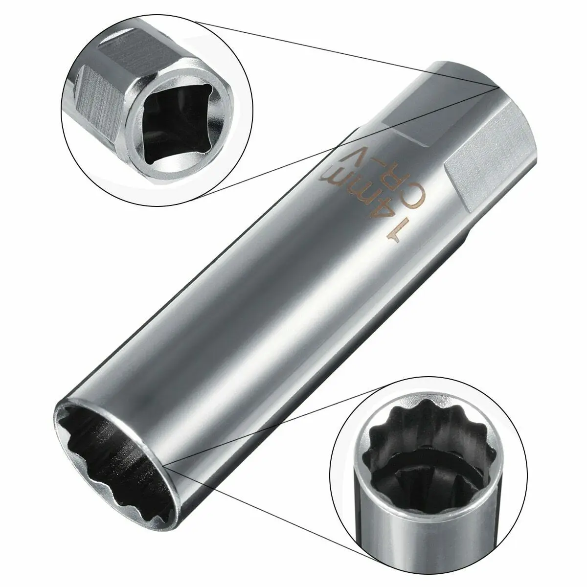 14mm Drive 12 point spark plug socket Magnetic Retainer Magnetic thin Wall Removal Tool
14mm Drive 12 point spark plug socket Magnetic Retainer Magnetic thin Wall Removal Tool