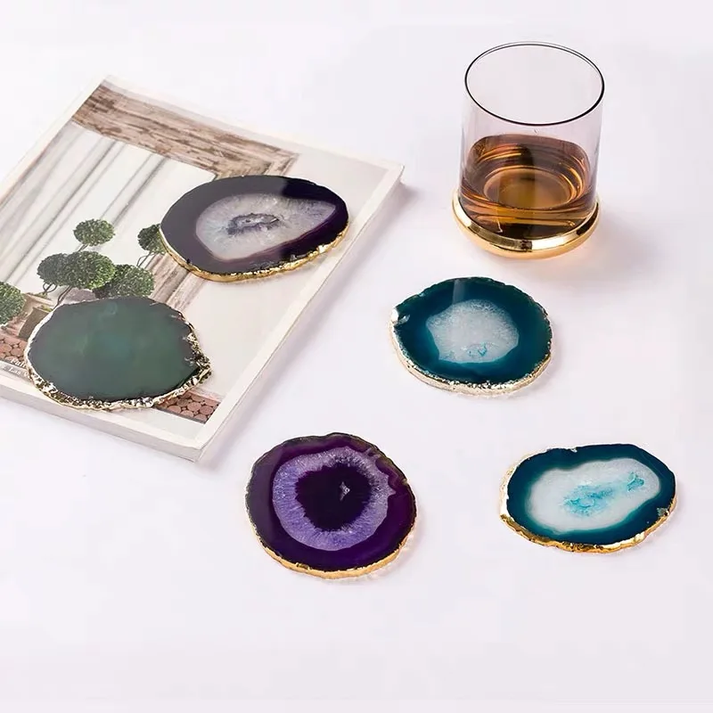 Natural agate slices coaster Polished Agate Gems Crafts Pad Home Decoration Stone Holiday Gift 
Natural agate slices coaster Polished Agate Gems Crafts Pad Home Decoration Stone Holiday Gift