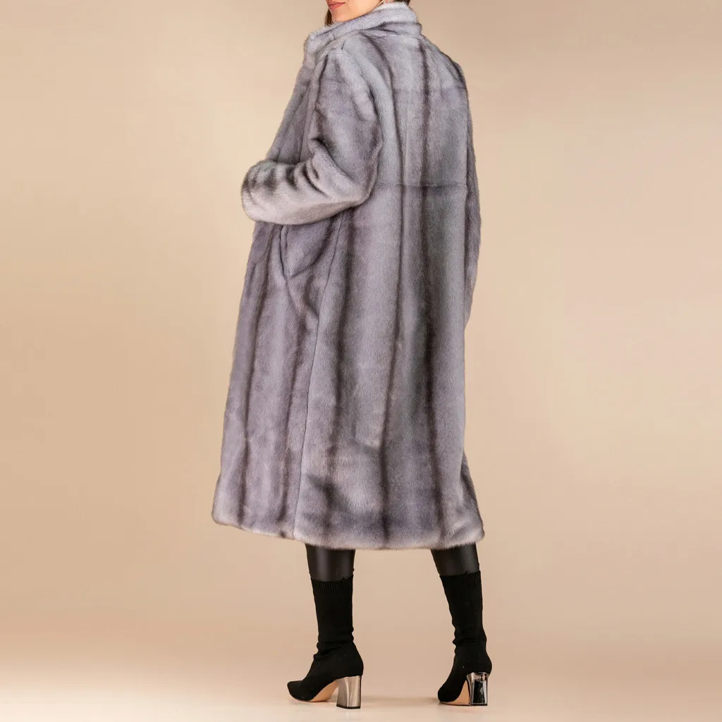 Женское пальто с искусственным мехом длинная парка зимний теплый Тренч