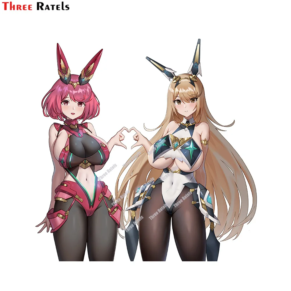 Наклейки для аниме-девушек Three Ratels E274 Pyra Mythra And Xenoblade украшение автомобилей комнат
