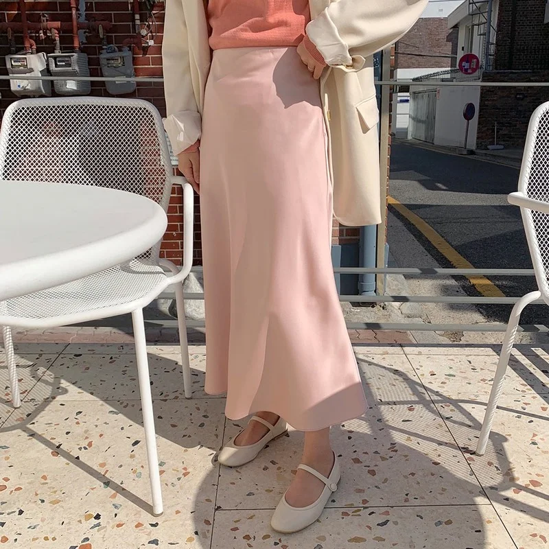 2021 Soft A-Line Pink Summer Women Skirts Female Casual Loose Plus Size High Waist Harajuku Korean Elegant Satin Long Skirts
2021 Soft A-Line Pink Summer Women Skirts Female Casual Loose Plus Size High Waist Harajuku Korean Elegant Satin Long Skirts