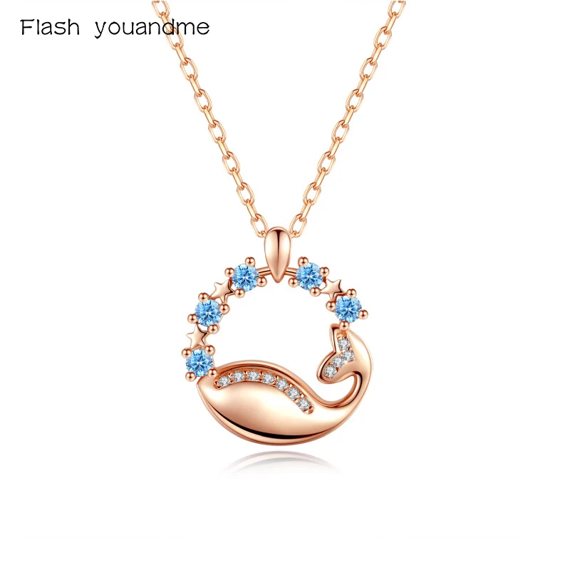 Flash youandme Genuine 100% 925 Sterling Silver Cute Whale Necklace Temperament Fashion for women Zircon Pendant Jewelry Gift
Flash youandme Genuine 100% 925 Sterling Silver Cute Whale Necklace Temperament Fashion for women Zircon Pendant Jewelry Gift