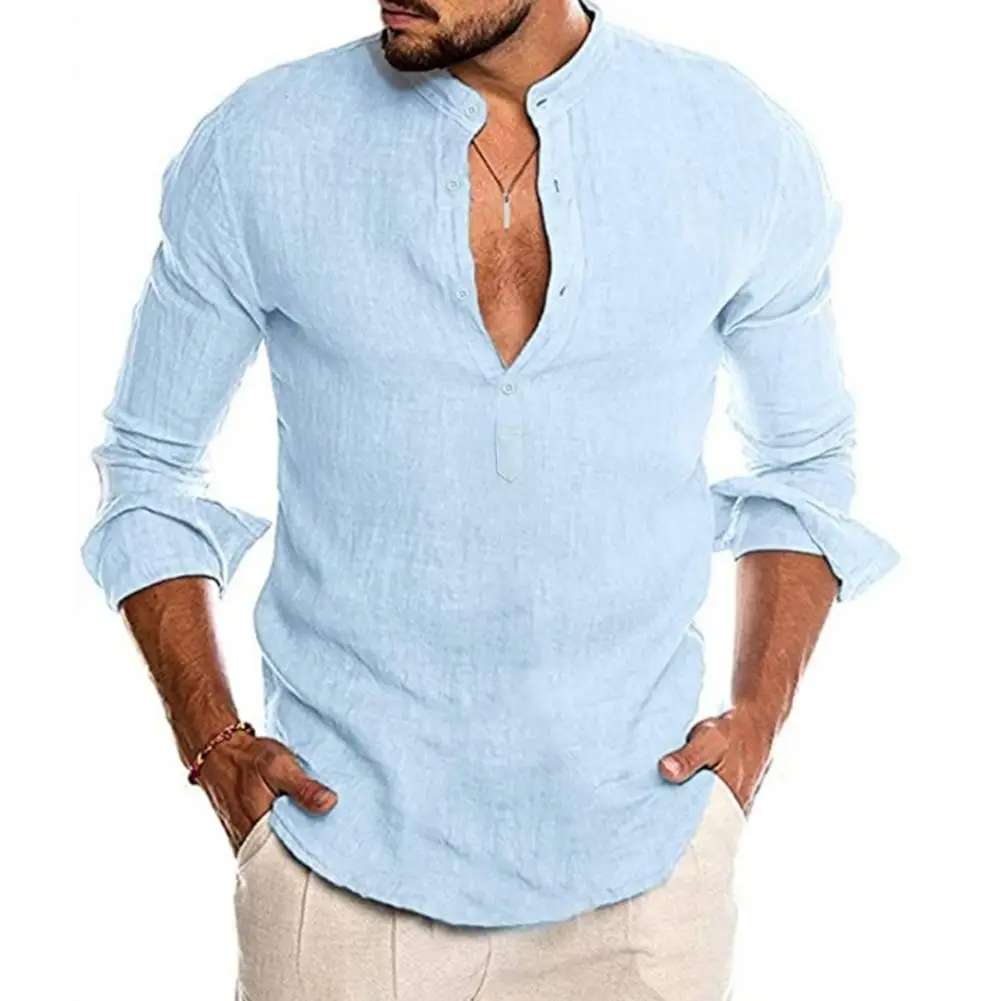 Solid Color Men Shirt Summer Plus Size V Neck Slims Fit Shirts Casual Long Sleeves All-match Shirt Dating
Solid Color Men Shirt Summer Plus Size V Neck Slims Fit Shirts Casual Long Sleeves All-match Shirt Dating