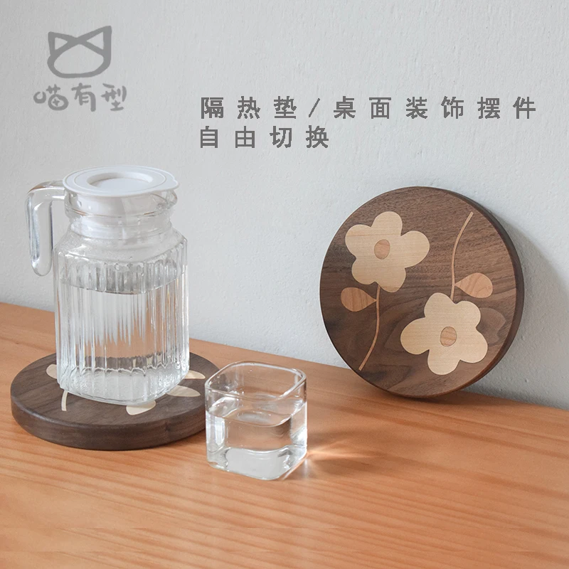 Type flower and leaf dining table heat insulation pad anti scald and heat-resistant Japanese wooden household vegetable pad 
Type flower and leaf dining table heat insulation pad anti scald and heat-resistant Japanese wooden household vegetable pad