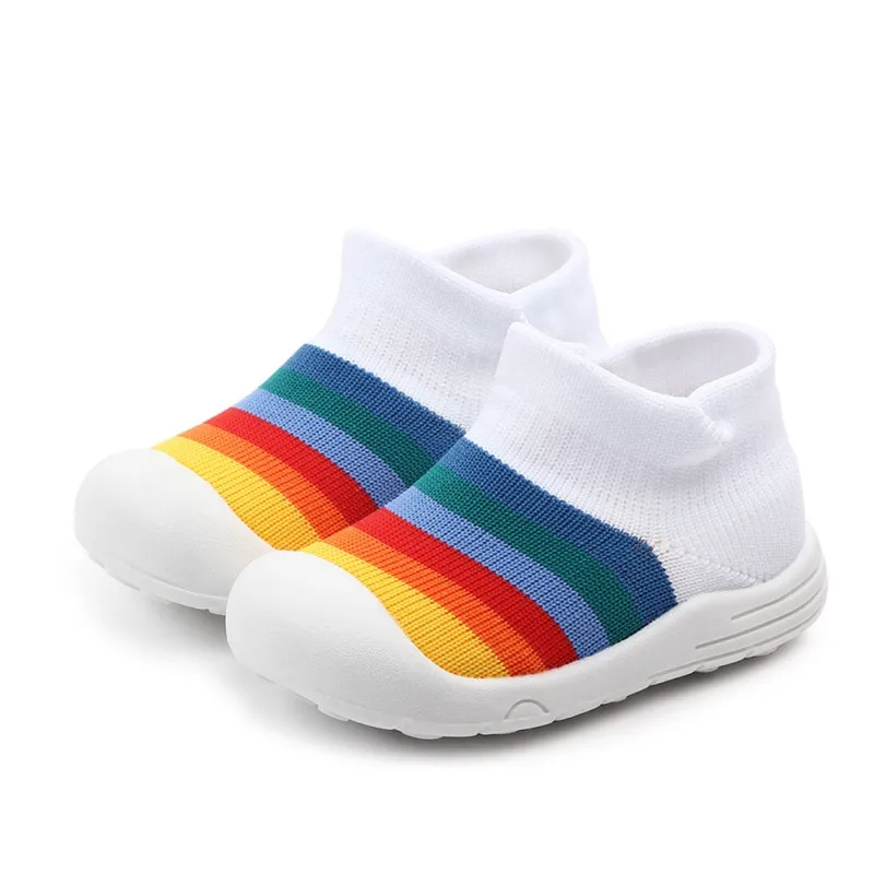 

Fall Winter Warm Baby Infant First Walkers Striped Floor Sock Toddler Indoor Walker Shoes Soft Anti-slip Cotton Sock 3-12M