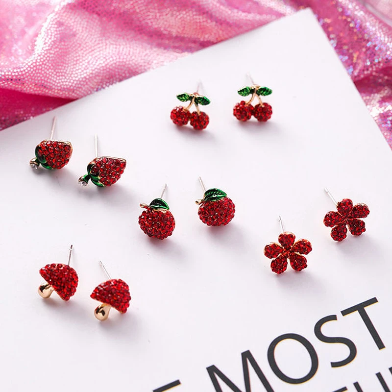 Female Cherry Earrings Temperament Earrings New Earrings Strawberry Earrings Sterling Silver Needles Cute And Fresh Personality
Female Cherry Earrings Temperament Earrings New Earrings Strawberry Earrings Sterling Silver Needles Cute And Fresh Personality