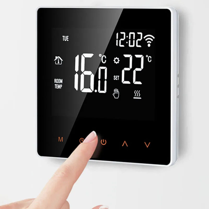 PC Tuya WiFi Smart Thermostat Electric Floor Heating Water Temperature Remote Voice Controller Touch Screen Goolge Home Alexa 
PC Tuya WiFi Smart Thermostat Electric Floor Heating Water Temperature Remote Voice Controller Touch Screen Goolge Home Alexa