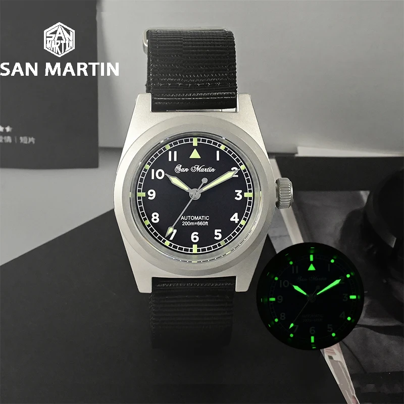 San Martin men's watch Pilot Vintage Military 38mm YN55 Men's Automatic Mechanical Watches C3 Luminous 20Bar Waterproof Watches
San Martin men's watch Pilot Vintage Military 38mm YN55 Men's Automatic Mechanical Watches C3 Luminous 20Bar Waterproof Watches