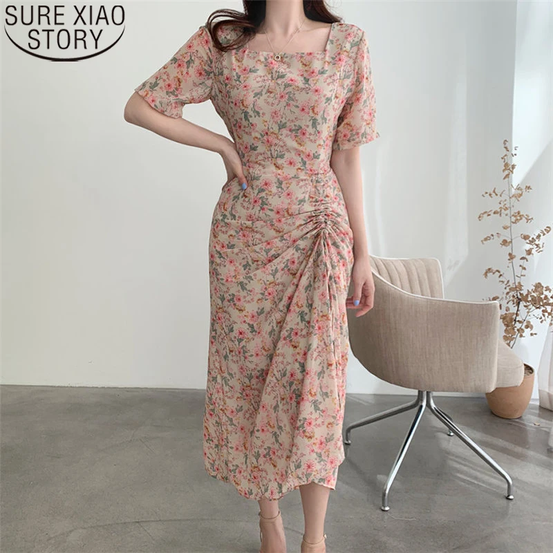 Korean Chic Elegant Square Collar Floral Print Dress Women Summer Plus Size All Match Pleated Waist Thin Dresses Vestidos 14536
Korean Chic Elegant Square Collar Floral Print Dress Women Summer Plus Size All Match Pleated Waist Thin Dresses Vestidos 14536