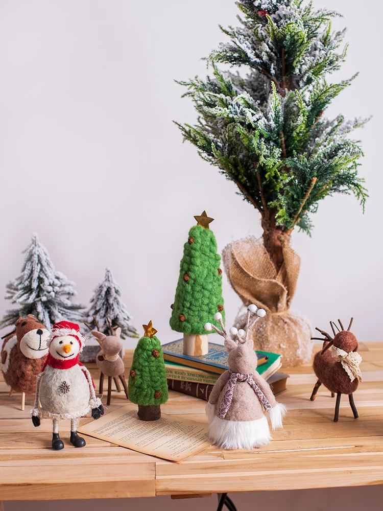 Рождественские художественные шерстяные валяные украшения для кукол, Рождественское украшение, атмосфера, ландшафтный реквизит
Рождественские художественные шерстяные валяные украшения для кукол, Рождественское украшение, атмосфера, ландшафтный реквизит