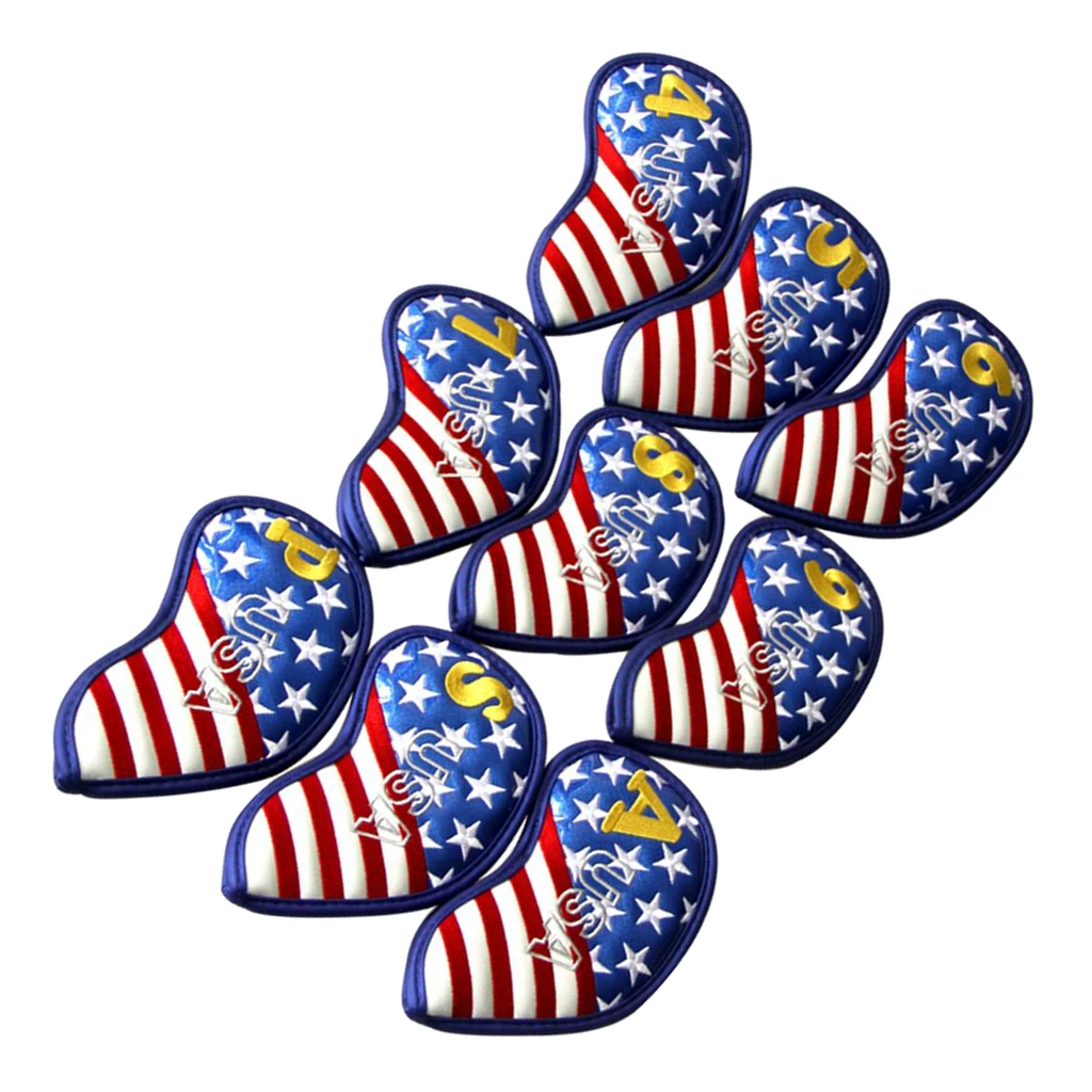 9 Pieces Golf Club Putter Protective Caps PU Durable Waterproof Headcover
9 Pieces Golf Club Putter Protective Caps PU Durable Waterproof Headcover