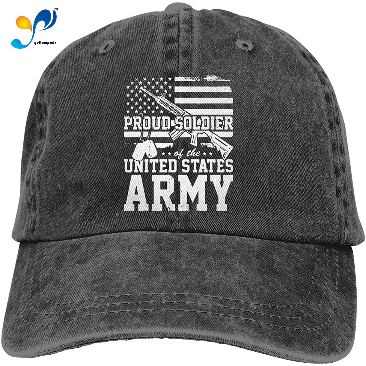 

Proud US Soldier Denim Hats Washed Retro Baseball Cap Dad Hat