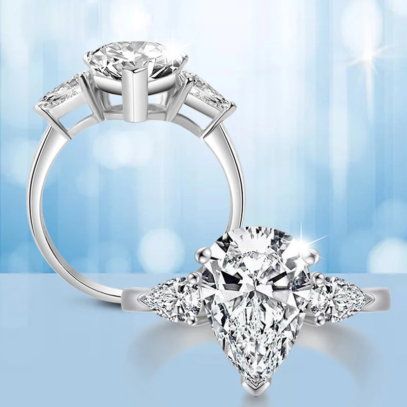 Luxury 100% 925 Sterling Silver Created Drop-shaped Wedding Ring For Women Pass Diamond Test High-end Party Jewelry Fine Jewelry
Luxury 100% 925 Sterling Silver Created Drop-shaped Wedding Ring For Women Pass Diamond Test High-end Party Jewelry Fine Jewelry