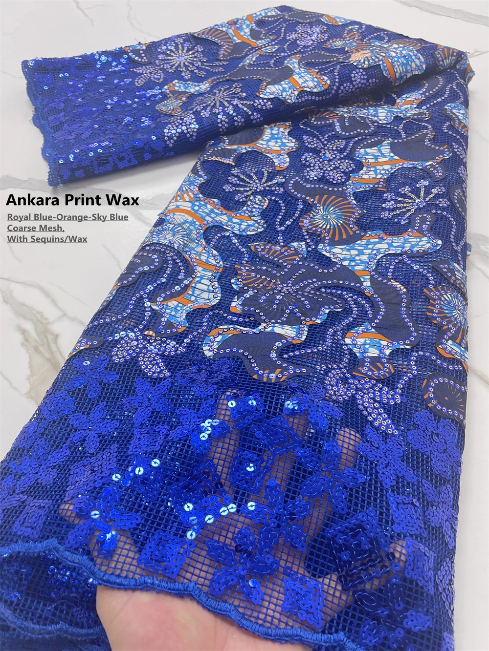 XIYA Ankara Lace Royal Blue African Sequence Lace Fabric With Wax High Quality Nigerian French Mesh Net Lace Fabric 4146B
XIYA Ankara Lace Royal Blue African Sequence Lace Fabric With Wax High Quality Nigerian French Mesh Net Lace Fabric 4146B