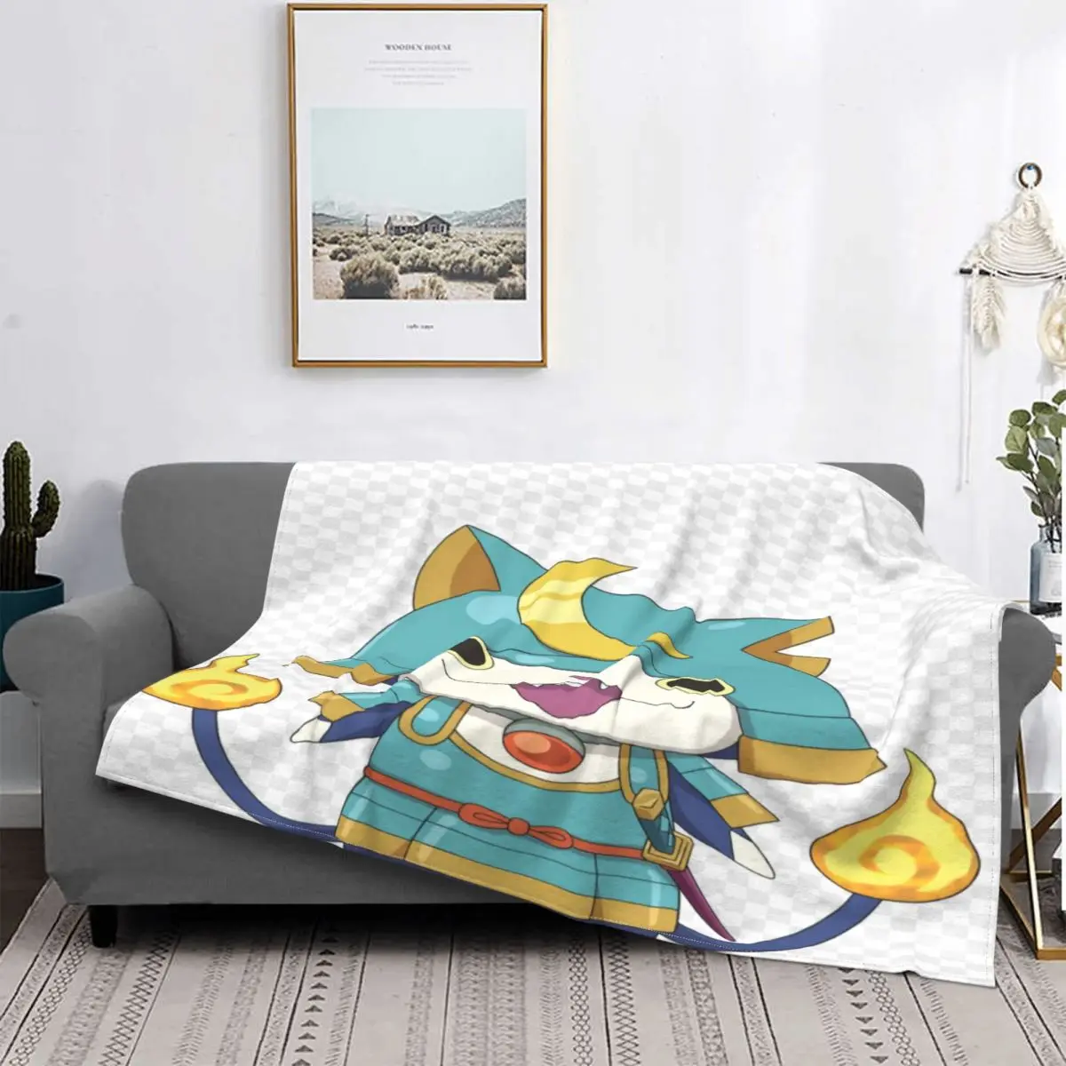 Yo-kai-Manta de reloj Yokai, colcha a cuadros para cama, manta de verano, pickick
Yo-kai-Manta de reloj Yokai, colcha a cuadros para cama, manta de verano, pickick