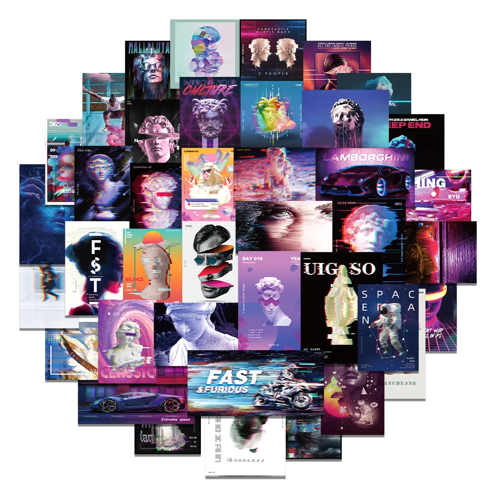 10/40pcs/pack Psychedelic Punk Vaporwave Glitch Art Style Decal Stickers For Notebook Motorcycle Skateboard Computer Laptop
10/40pcs/pack Psychedelic Punk Vaporwave Glitch Art Style Decal Stickers For Notebook Motorcycle Skateboard Computer Laptop