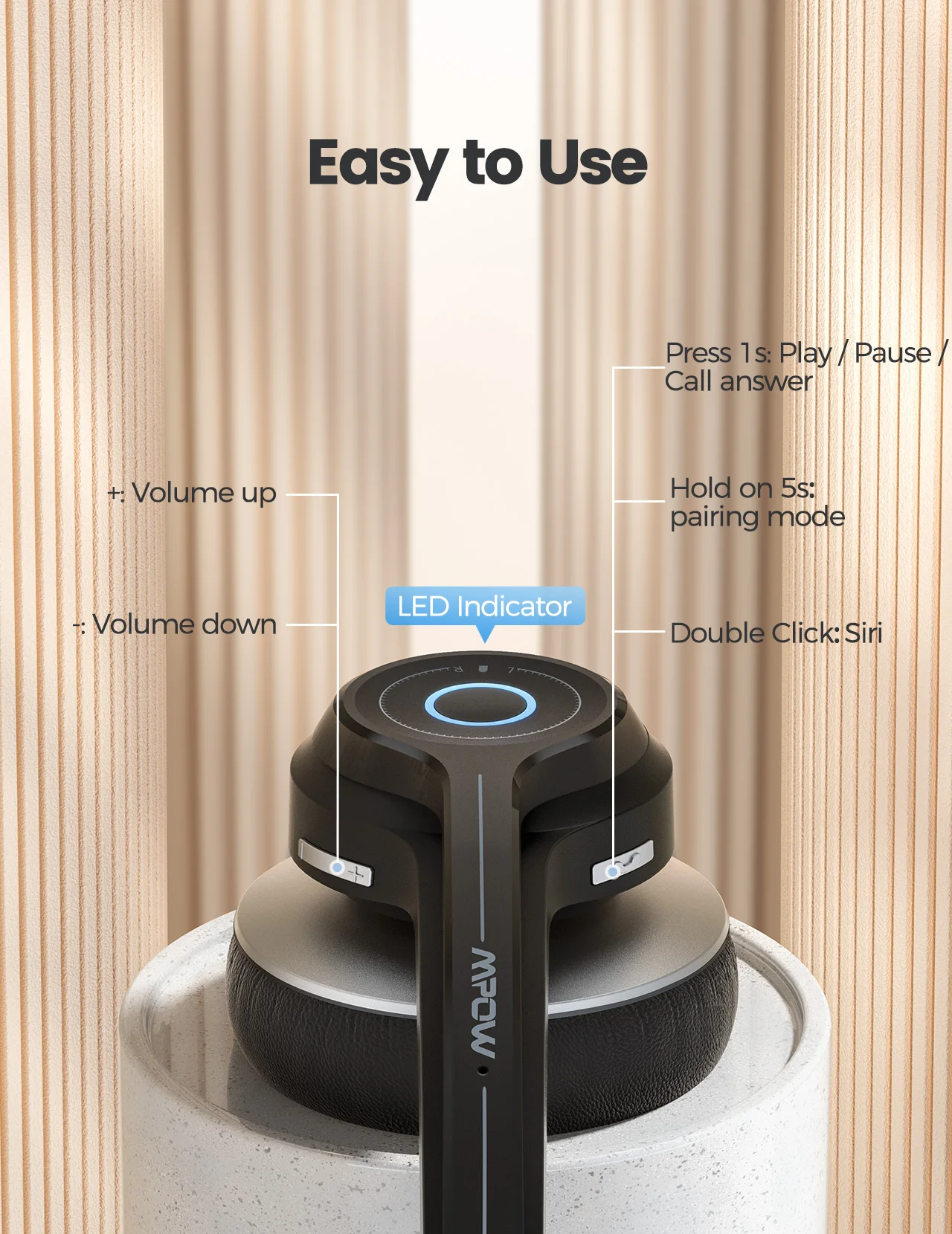 Mpow HC7 Bluetooth V5.0 Computer Headphones with Mute Mic Wireless Noise-canceling On-ear Headset 45H Playtime for Call Center
Mpow HC7 Bluetooth V5.0 Computer Headphones with Mute Mic Wireless Noise-canceling On-ear Headset 45H Playtime for Call Center