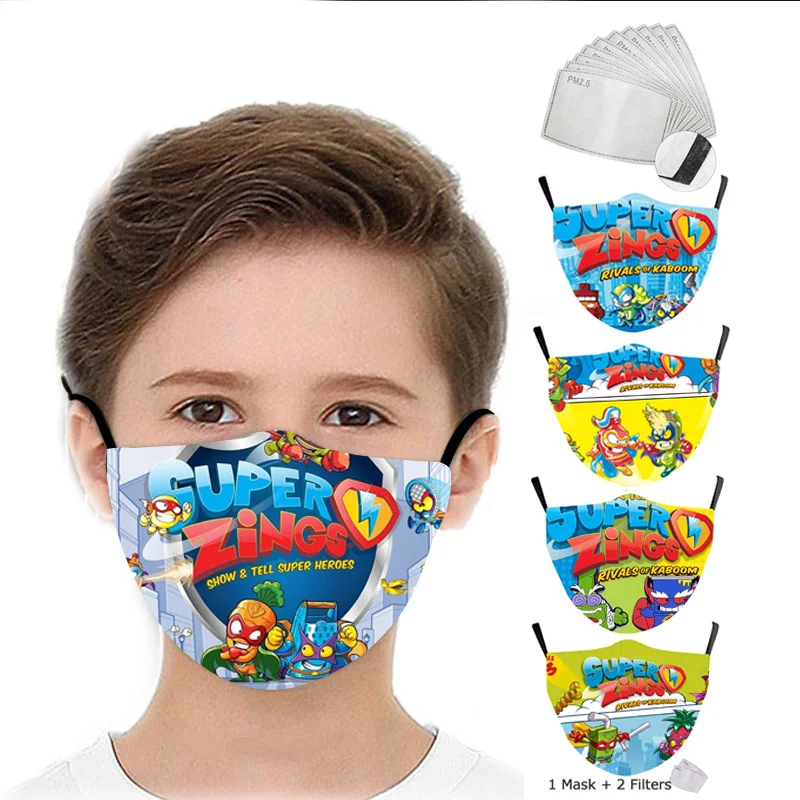 Детские маски Superzings маска с 3D принтом моющаяся защитная для лица Регулируемая