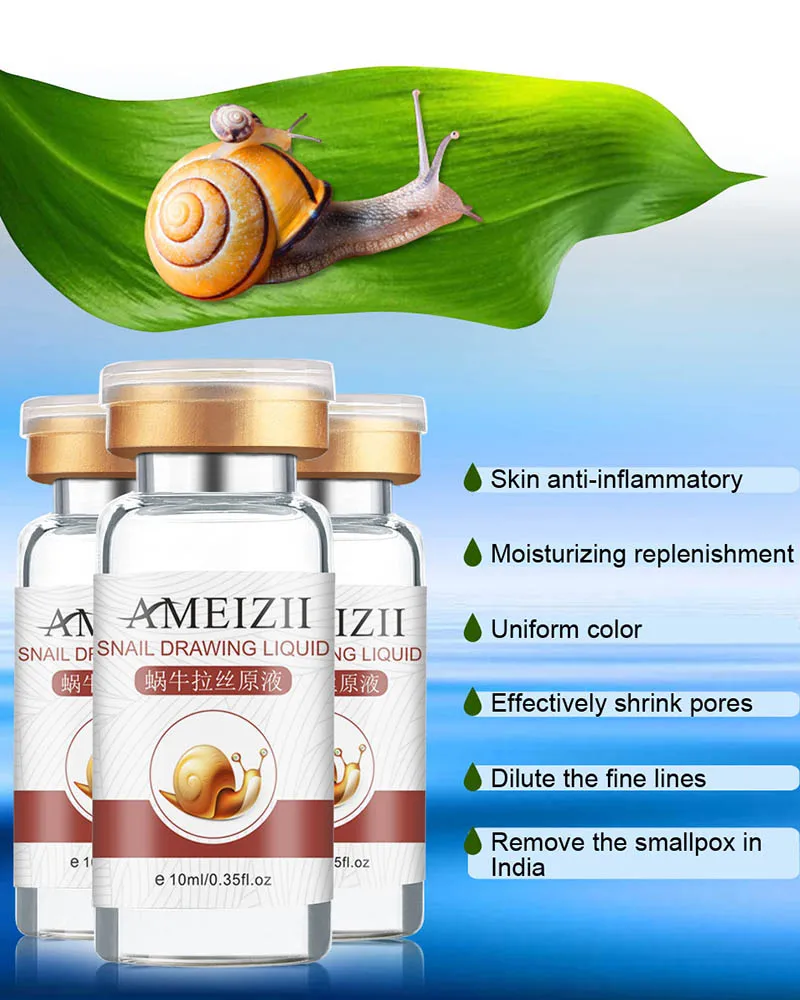 AMEIZII 1PC Snail Essence Hyaluronic Acid Serum Moisturizing Whitening Lifting Firming Essence Anti-Aging Face Skin Care TXTB1
AMEIZII 1PC Snail Essence Hyaluronic Acid Serum Moisturizing Whitening Lifting Firming Essence Anti-Aging Face Skin Care TXTB1