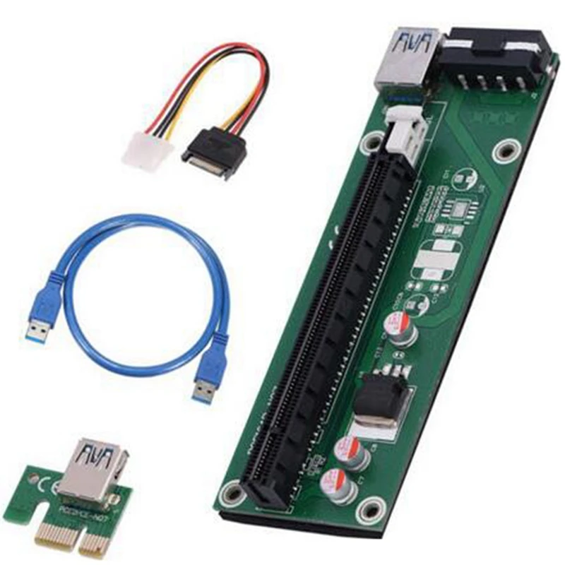PCI-E Express 1X To16X Extender Riser Board Card Adapter SATA USB 3.0 15Pin-4Pin Cable
PCI-E Express 1X To16X Extender Riser Board Card Adapter SATA USB 3.0 15Pin-4Pin Cable
