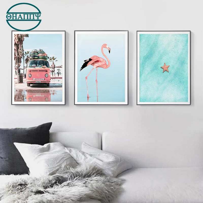 Coastal Landscape Wall Art Beach Ocean Canvas Painting Flamingo Wall Picture Nordic Living Room Decor Picture Unframed
Coastal Landscape Wall Art Beach Ocean Canvas Painting Flamingo Wall Picture Nordic Living Room Decor Picture Unframed