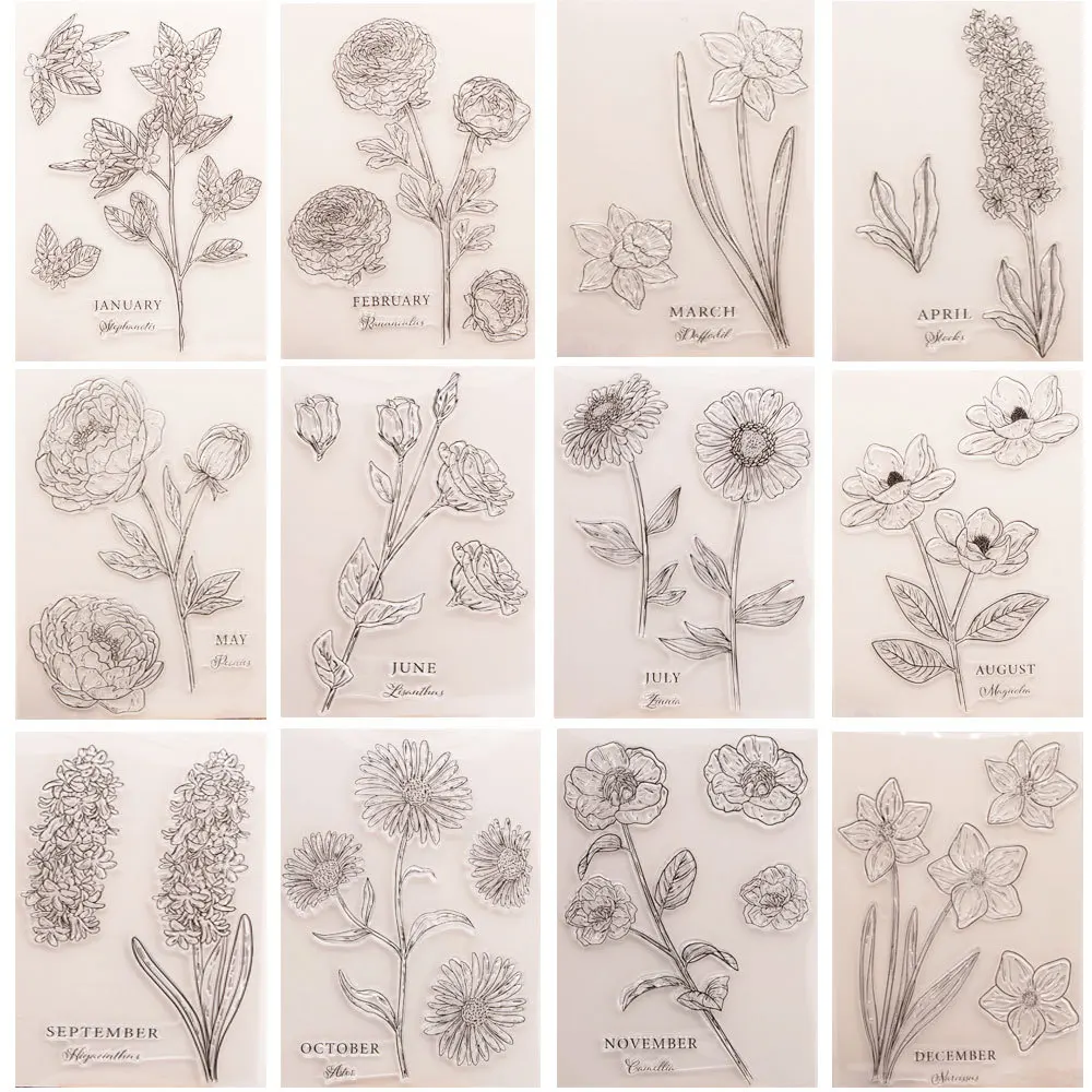 12Pcs/lot Lucky Flower Clear Stamp DIY Hand Account Scrapbook Hand Account Rubber Stamps Background Stamps Stephanotis Peonies
12Pcs/lot Lucky Flower Clear Stamp DIY Hand Account Scrapbook Hand Account Rubber Stamps Background Stamps Stephanotis Peonies