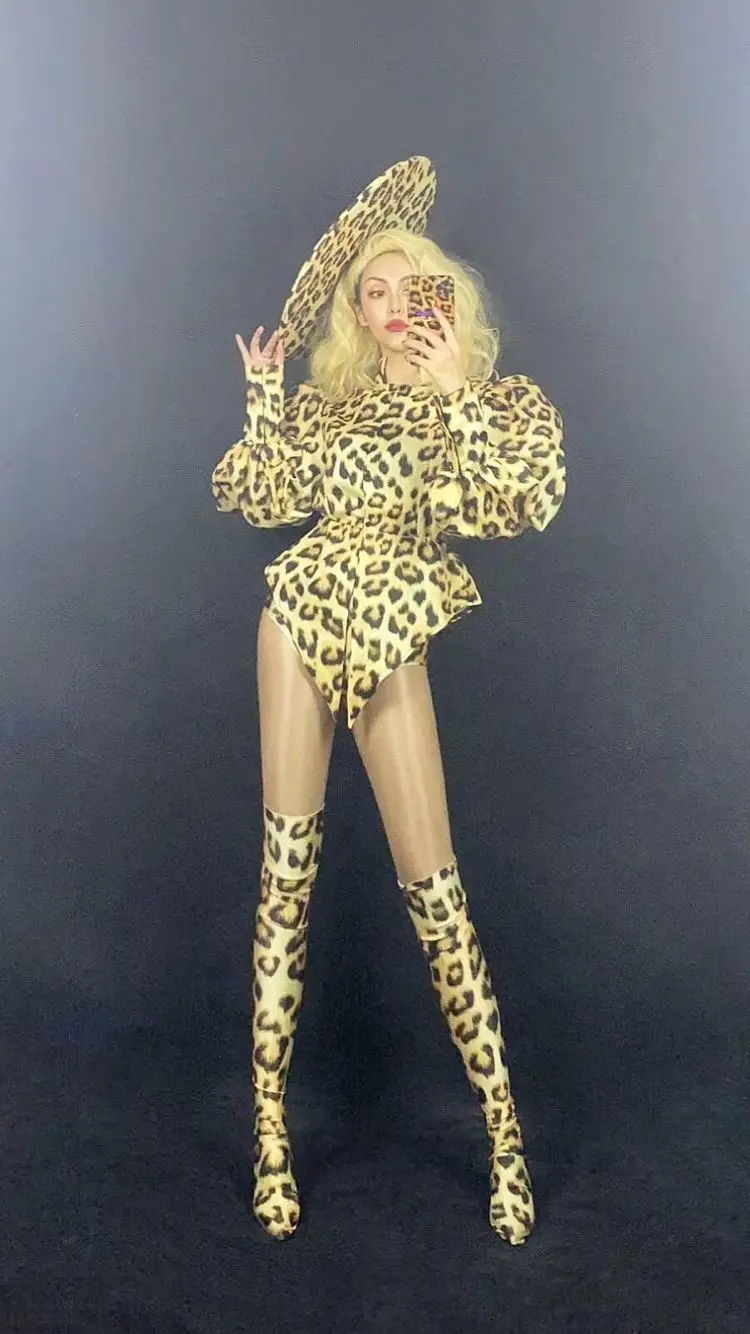 Fashion Yellow Leopard Print Top Short Stocking Hat 4 Pieces Set Costume Stage Performance Wear Birthday Party Dress Headdress
Fashion Yellow Leopard Print Top Short Stocking Hat 4 Pieces Set Costume Stage Performance Wear Birthday Party Dress Headdress