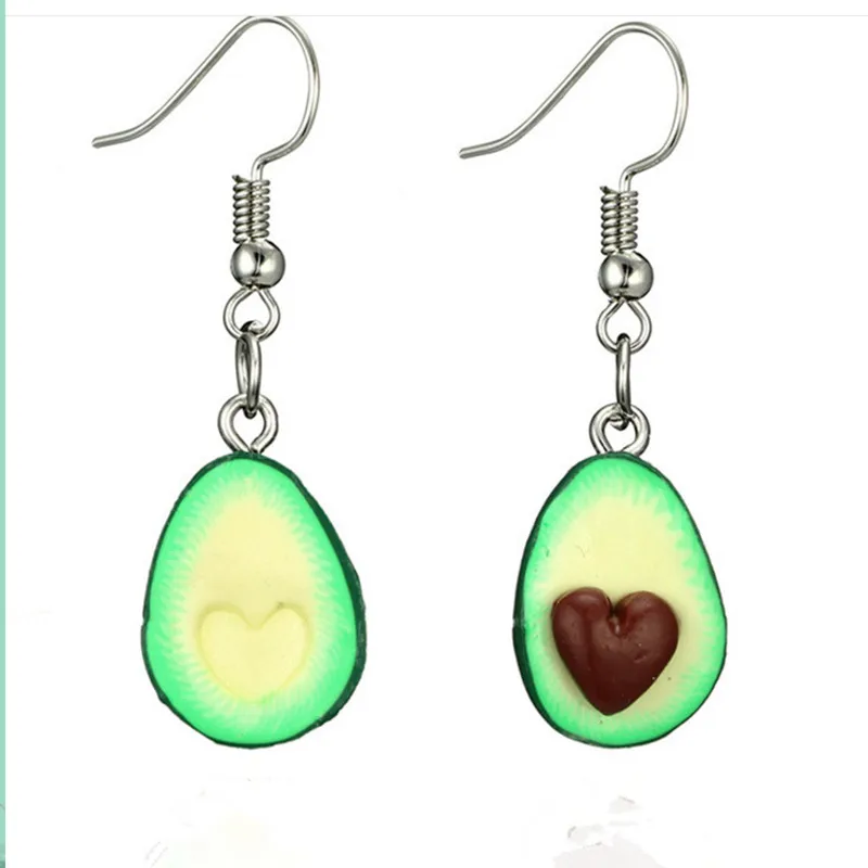 Fashion Handmade Cartoon Fruit Earrings Three-Dimensional Environmental Clay Heart-Shaped Avocado Hanging Jewelry
Fashion Handmade Cartoon Fruit Earrings Three-Dimensional Environmental Clay Heart-Shaped Avocado Hanging Jewelry