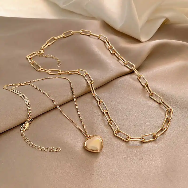 Jewelry Gift Top Quality Korean Style Double Layer Love Women's Fashion Simple Hip Hop Long Neck Chain for Women Girls
Jewelry Gift Top Quality Korean Style Double Layer Love Women's Fashion Simple Hip Hop Long Neck Chain for Women Girls