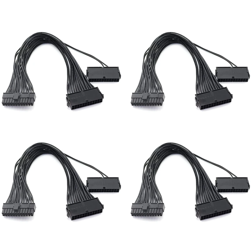 4Pcs SATA Cables, Dual PSU Power Supply 24-Pin Adapter Cable for ATX Motherboard 18AWG - 1FT
4Pcs SATA Cables, Dual PSU Power Supply 24-Pin Adapter Cable for ATX Motherboard 18AWG - 1FT