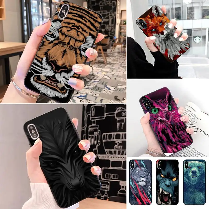 Ураган зверь чехол для телефона iPhone XS 11 11Pro 5 5s SE 6 6s плюс 7 8 2020 чехол|Чехлы-накладки|