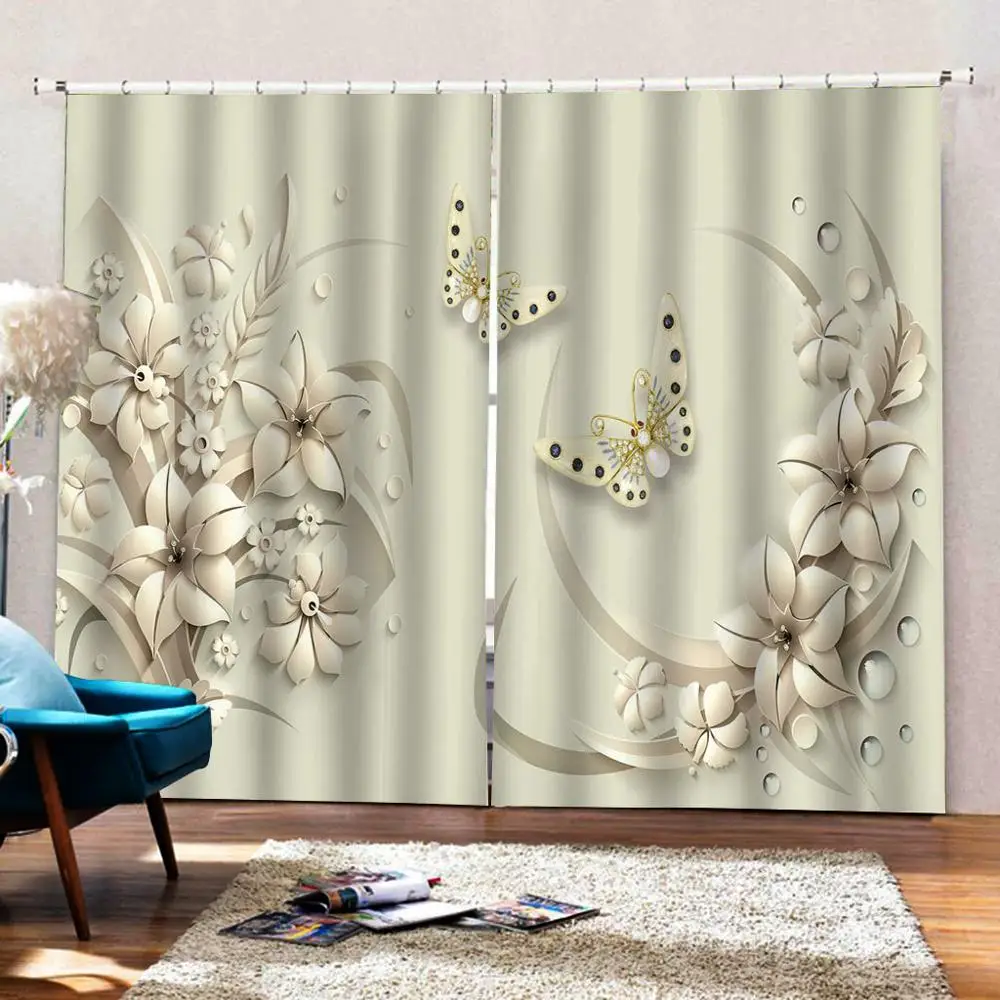 Modern Brief flower Curtain butterfly Curtains For Living Room Luxurious 3D Bedroom Curtains For Window Decoration
Modern Brief flower Curtain butterfly Curtains For Living Room Luxurious 3D Bedroom Curtains For Window Decoration