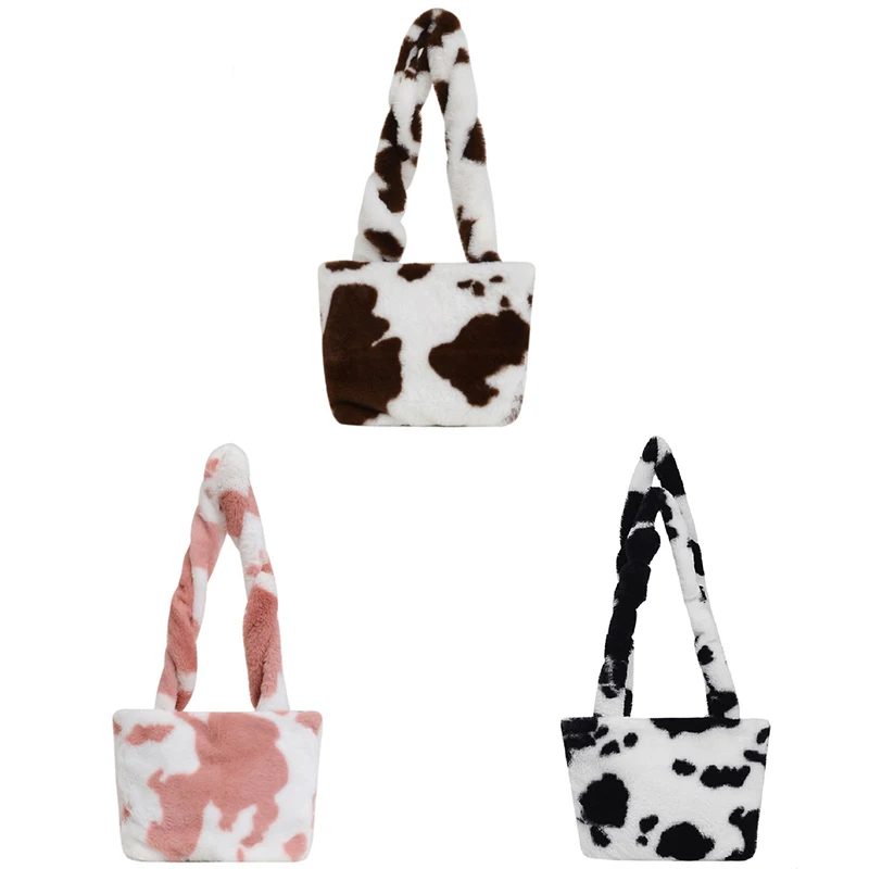 Retro Plush Crossbody Bag for Women Shoulder Bags Fluffy Cow Milk Print Handbag Female Warm Fur Bag
Retro Plush Crossbody Bag for Women Shoulder Bags Fluffy Cow Milk Print Handbag Female Warm Fur Bag