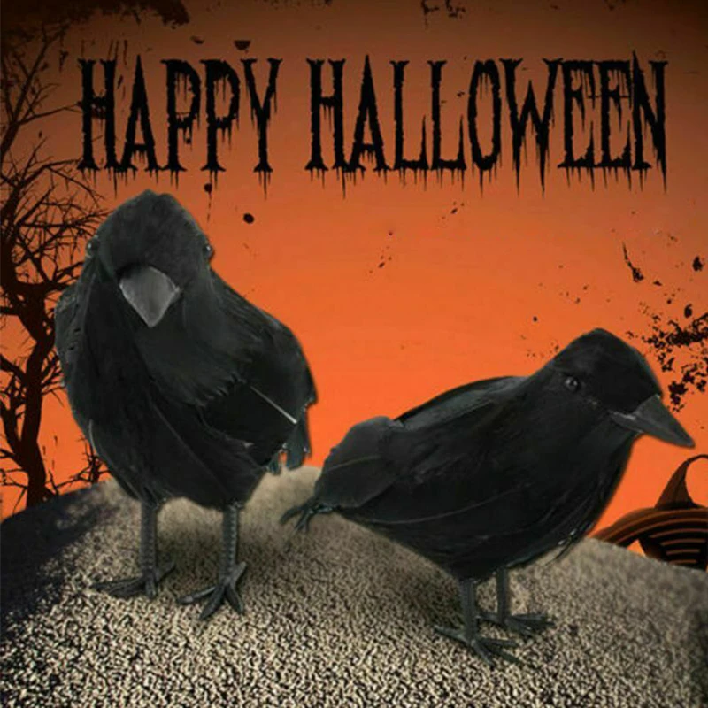 Искусственная пернатая птица Хэллоуин черная ворона декор из фильма косплей