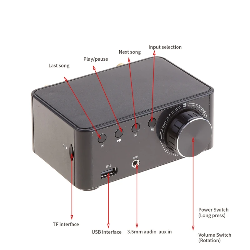 HiFi Bluetooth 5.0 Class D Digital Power Amplifier Stereo Receiver USB TF Card 28GE
HiFi Bluetooth 5.0 Class D Digital Power Amplifier Stereo Receiver USB TF Card 28GE