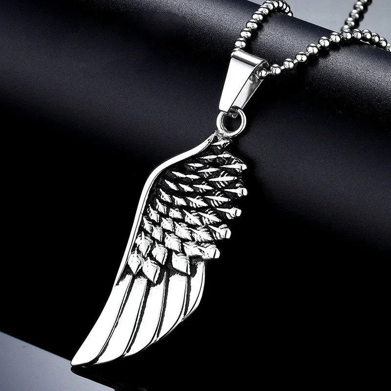 Fashion Ol Angel's Wings Feather Pendant Men's Titanium Steel Pendant Necklace Classic Stainless Steel Unisex Necklaces
Fashion Ol Angel's Wings Feather Pendant Men's Titanium Steel Pendant Necklace Classic Stainless Steel Unisex Necklaces