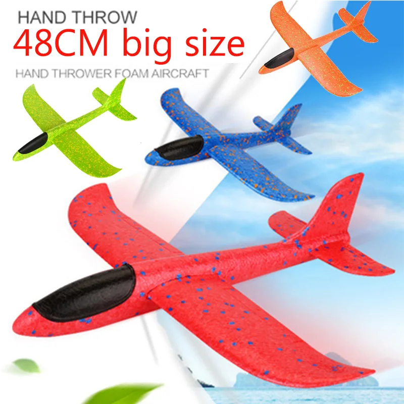 

48cm DIY Kids Toys Hand Throw Flying Glider Planes Foam Aeroplane Model Party Bag Fillers Flying Glider Plane Toys Kids Game