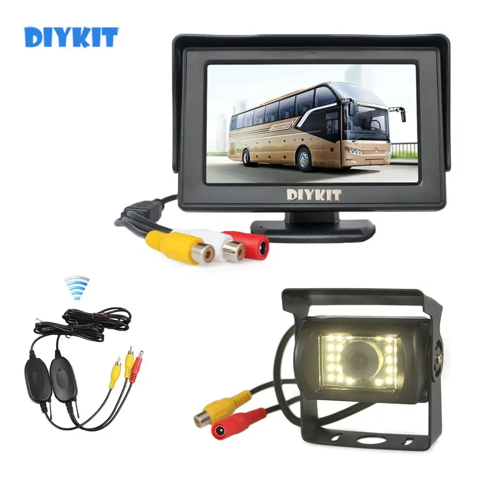 Беспроводной автомобильный TFT ЖК-монитор 4,3 дюйма DIYKIT, водонепроницаемая CCD HD камера заднего вида, Система помощи при парковке
Беспроводной автомобильный TFT ЖК-монитор 4,3 дюйма DIYKIT, водонепроницаемая CCD HD камера заднего вида, Система помощи при парковке