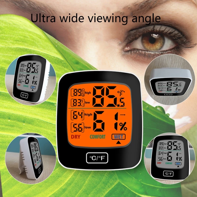 

Digital Indoor Thermometers and Hygrometers Humidity Station Room Thermometer with backlight Touch hygrometer LCD Display