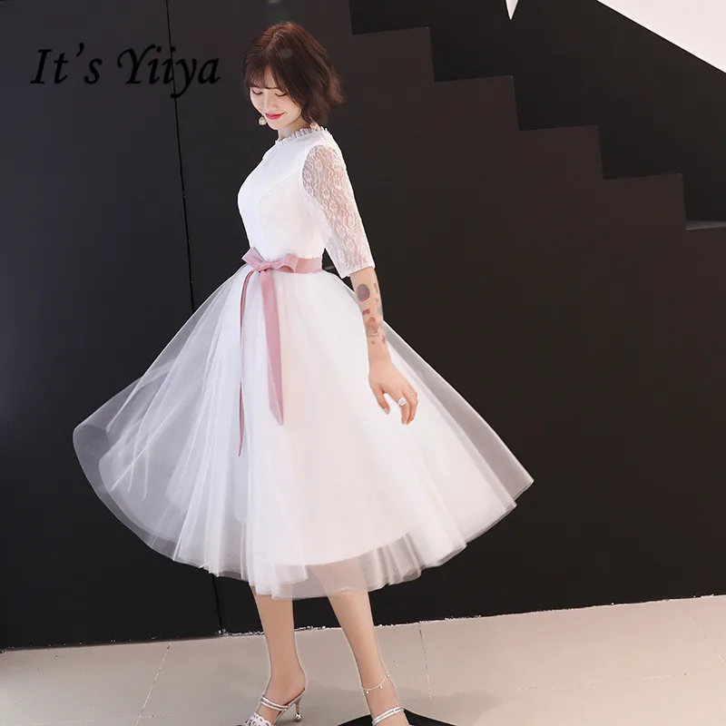 Formal Prom Dresses It's Yiiya R243 Elegant O-neck Half Sleeve Tea Length Party Gowns 2020 Lace A Line Vestido De Fiesta
Formal Prom Dresses It's Yiiya R243 Elegant O-neck Half Sleeve Tea Length Party Gowns 2020 Lace A Line Vestido De Fiesta