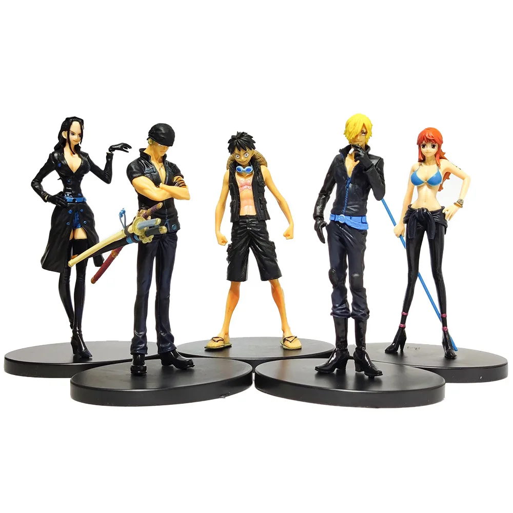 5pcs One Piece PVC Anime Figure Model Luffy Zoro Sanji Nami Robin Golden City Black Suits Action Toys Collectible Figurine 17cm
5pcs One Piece PVC Anime Figure Model Luffy Zoro Sanji Nami Robin Golden City Black Suits Action Toys Collectible Figurine 17cm