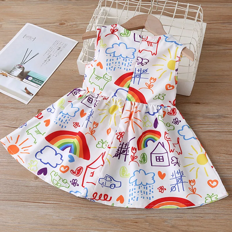 Children Cute Princess Doll Collar Dress Summer Girl Dress Sleeveless Princess Dress Fashion Print Design Childlike Innocence
Children Cute Princess Doll Collar Dress Summer Girl Dress Sleeveless Princess Dress Fashion Print Design Childlike Innocence