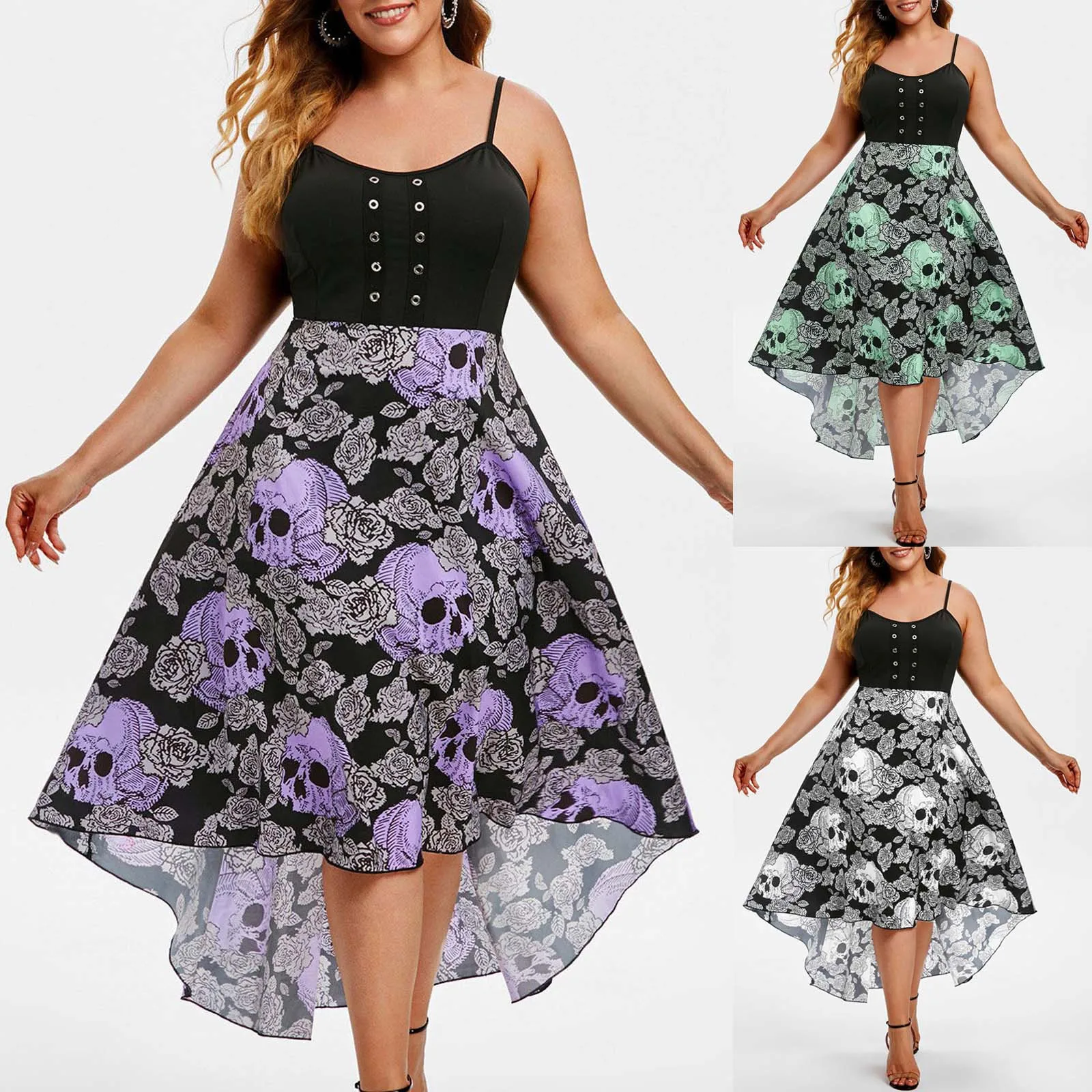 2021 Plus Size Sexy Spaghetti Strap Dress Skull Print Fashion Women Evening Party Dress Femme Casual Sleeveless Dresses Vestidos
2021 Plus Size Sexy Spaghetti Strap Dress Skull Print Fashion Women Evening Party Dress Femme Casual Sleeveless Dresses Vestidos