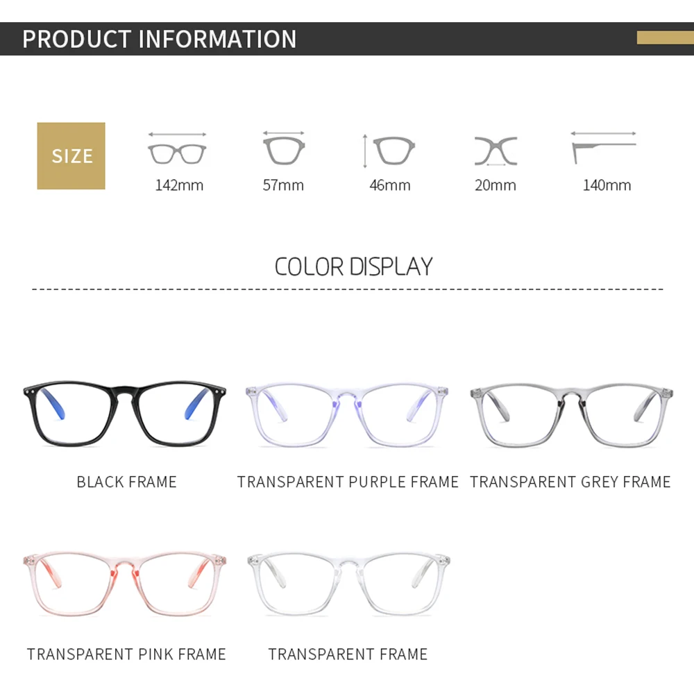 Anti Blue Light Transparent Computer Glasses Frame Women Men Oversized Eyewear Blocking Blue Light Glasses Optical Spectacle
Anti Blue Light Transparent Computer Glasses Frame Women Men Oversized Eyewear Blocking Blue Light Glasses Optical Spectacle