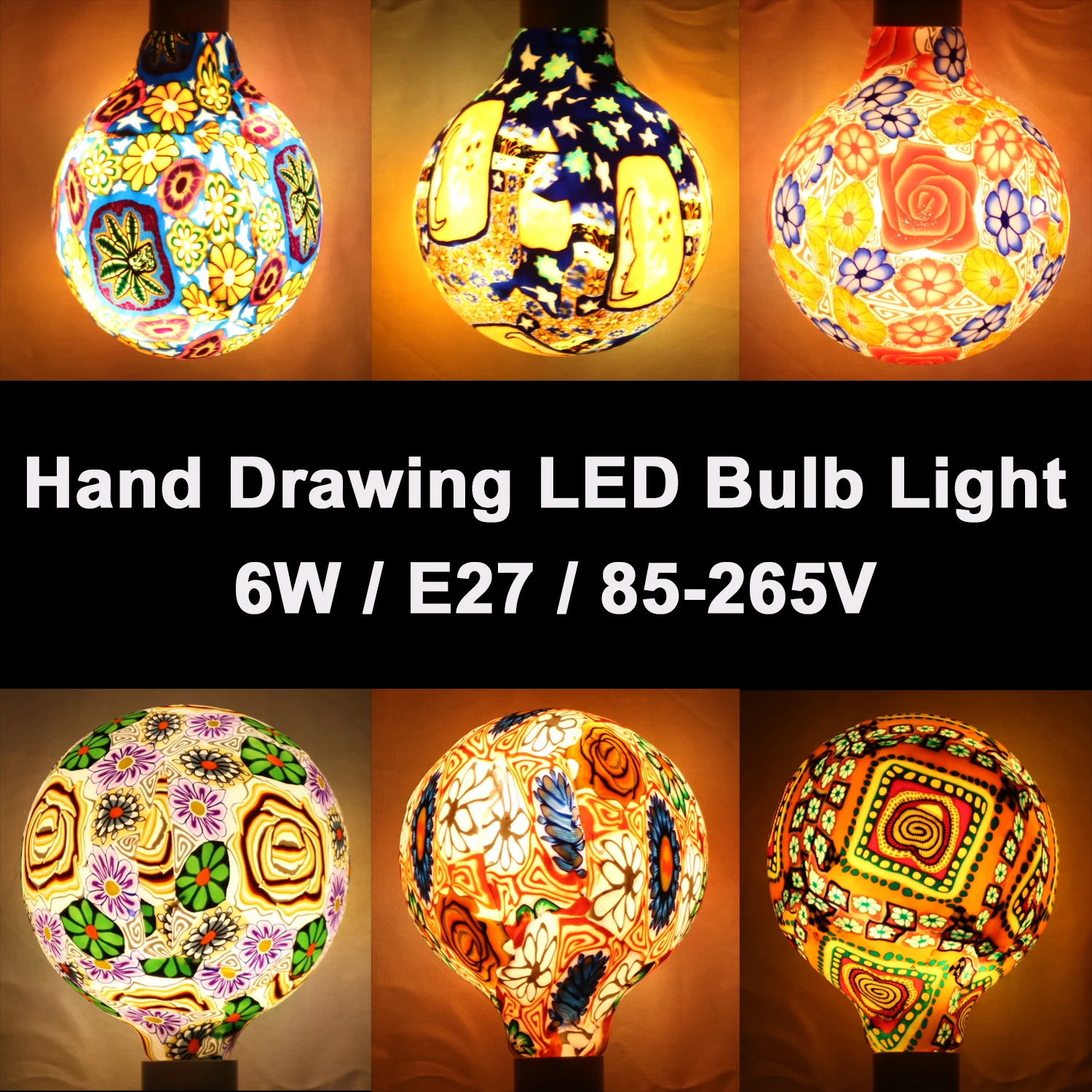 Hand Drawing 6W LED Bulb Light E27 Spot Light Bulb 85-265V For Home Decor Hotel Party Wedding
Hand Drawing 6W LED Bulb Light E27 Spot Light Bulb 85-265V For Home Decor Hotel Party Wedding