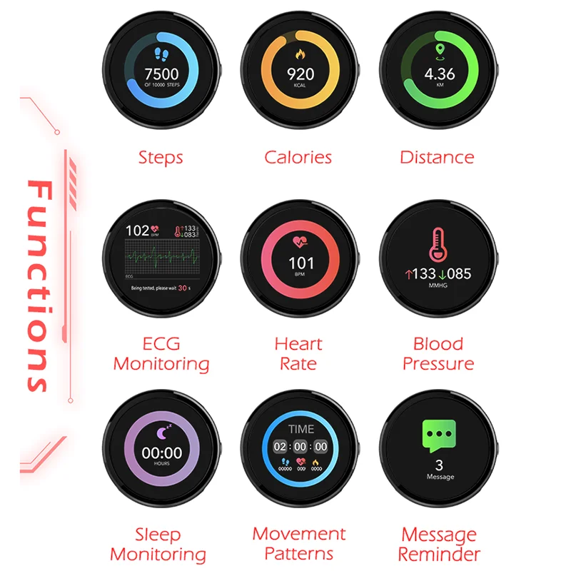 Smart Watch Sport Fitness Activity ECG PPG Blood Pressure Heart Rate Monitor Wristband IP67 Waterproof Band For IOS Android
Smart Watch Sport Fitness Activity ECG PPG Blood Pressure Heart Rate Monitor Wristband IP67 Waterproof Band For IOS Android