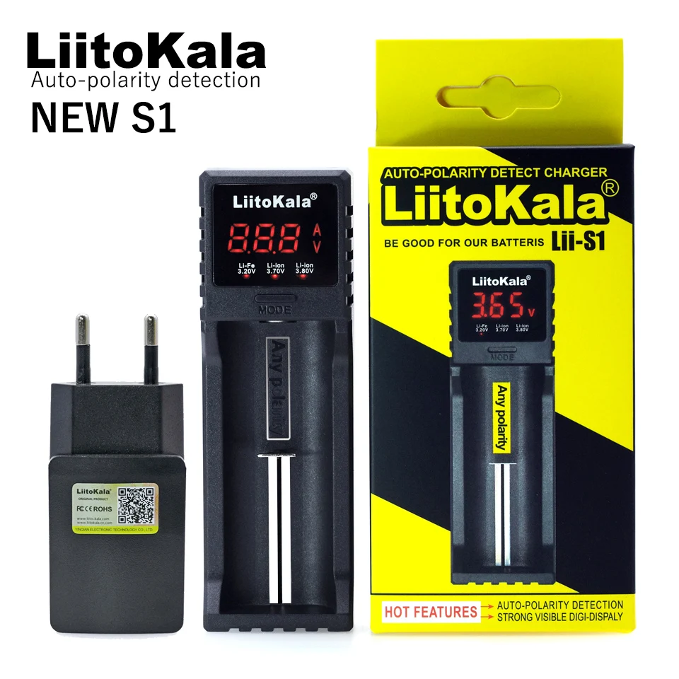 

Liitokala Lii-402 202 100 S1 5V plug 3.7V/1.2V AA/AAA 18650/26650/16340/14500/10440/18500 26500 Battery LCD Charger with screen