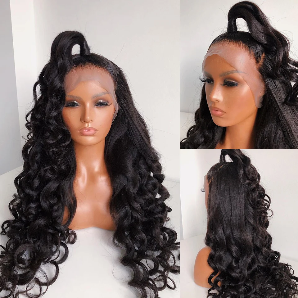 180% Density Preplucked Black Color Deep Wave Transparent Lace Front Wig with Baby Hair For Women Cosplay 26 Inch Long Glueless
180% Density Preplucked Black Color Deep Wave Transparent Lace Front Wig with Baby Hair For Women Cosplay 26 Inch Long Glueless