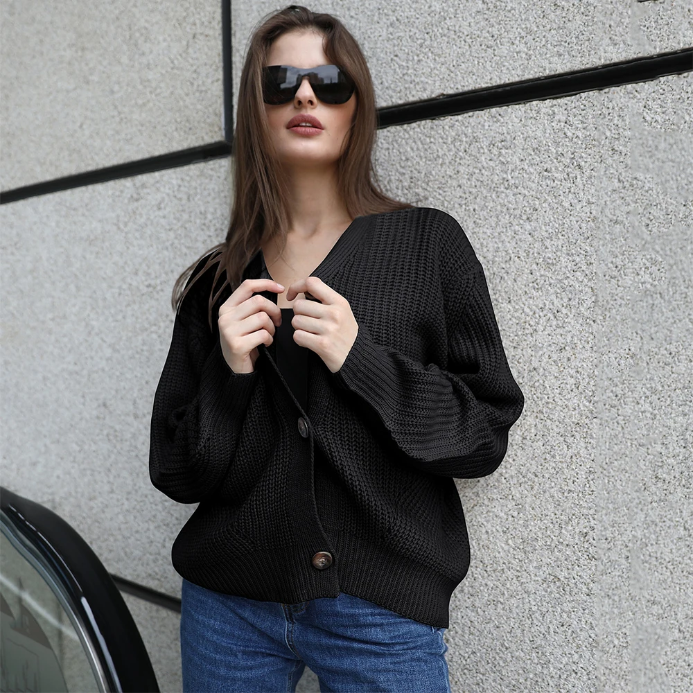 Cardigan Women Solid Color Button Coat Autumn Winter Loose Sweaters with Button Long Sleeve Knitted Cardigan Pull Femme
Cardigan Women Solid Color Button Coat Autumn Winter Loose Sweaters with Button Long Sleeve Knitted Cardigan Pull Femme